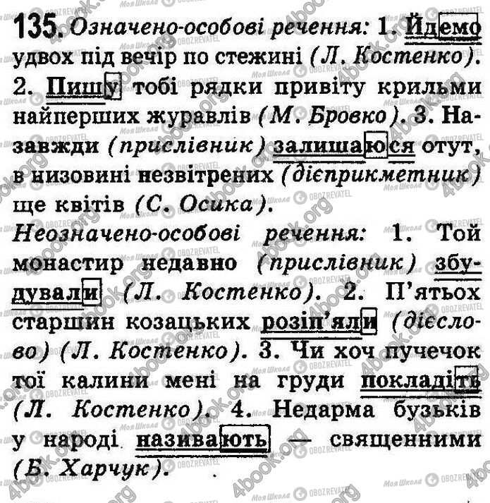 ГДЗ Українська мова 8 клас сторінка 135